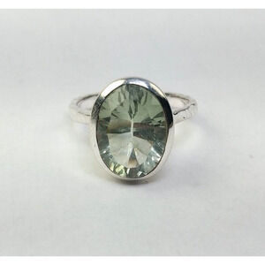 Amargo Green Amethyst 925 Sterling Silver Ring Size 9
